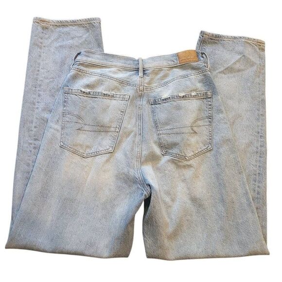 NWOT American Eagle Jeans Women's 4 Blue High Rise Stretch Baggy Medium - Picture 2 of 4